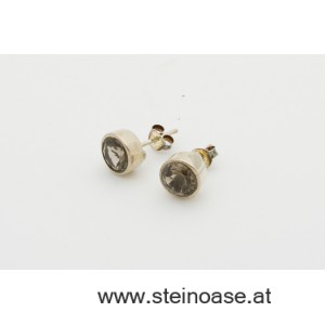 Ohrstecker Rauchquarz facettiert - Silber 8mm